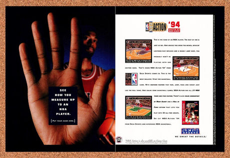 1994 NBA Action 94 Genesis Original Advertisement / Retro Promo v1