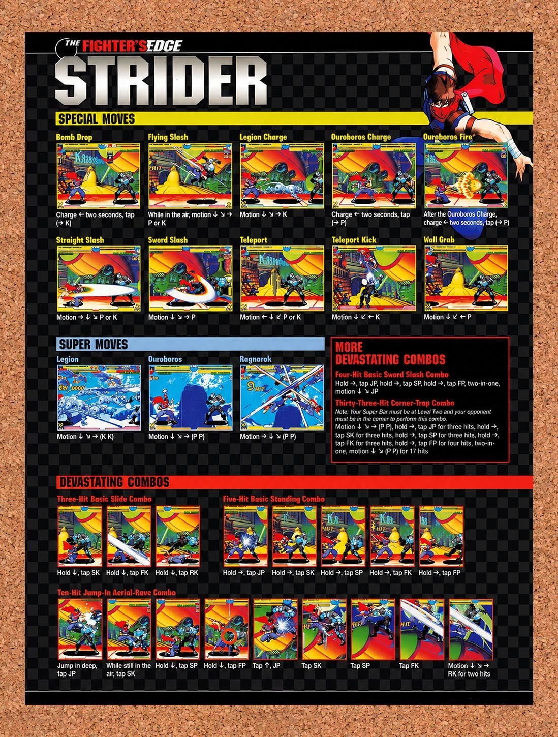 1999 Marvel vs Capcom Clash Of Super Heroes Strider Special Moves Original Ad 3