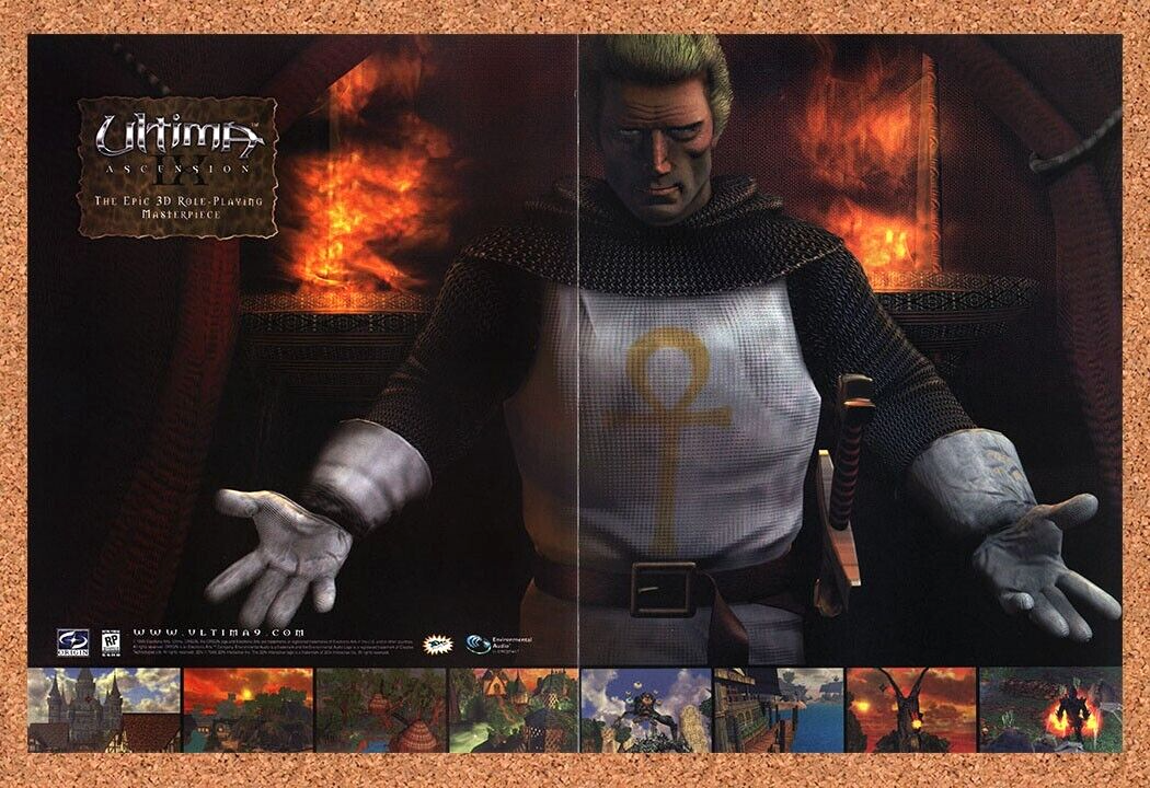 Ultima III Ascension Original 1998 Print Ad Authentic RPG Video Game Promo v2