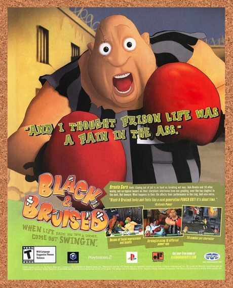 Black And Bruised GameCube Original 2003 Ad Authentic Video Game Promo