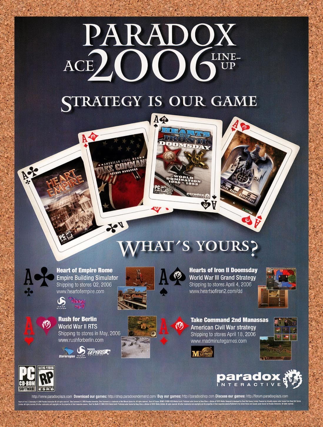 2006 Paradox Interactive PC Games Original Advertisement / Retro Promo v1
