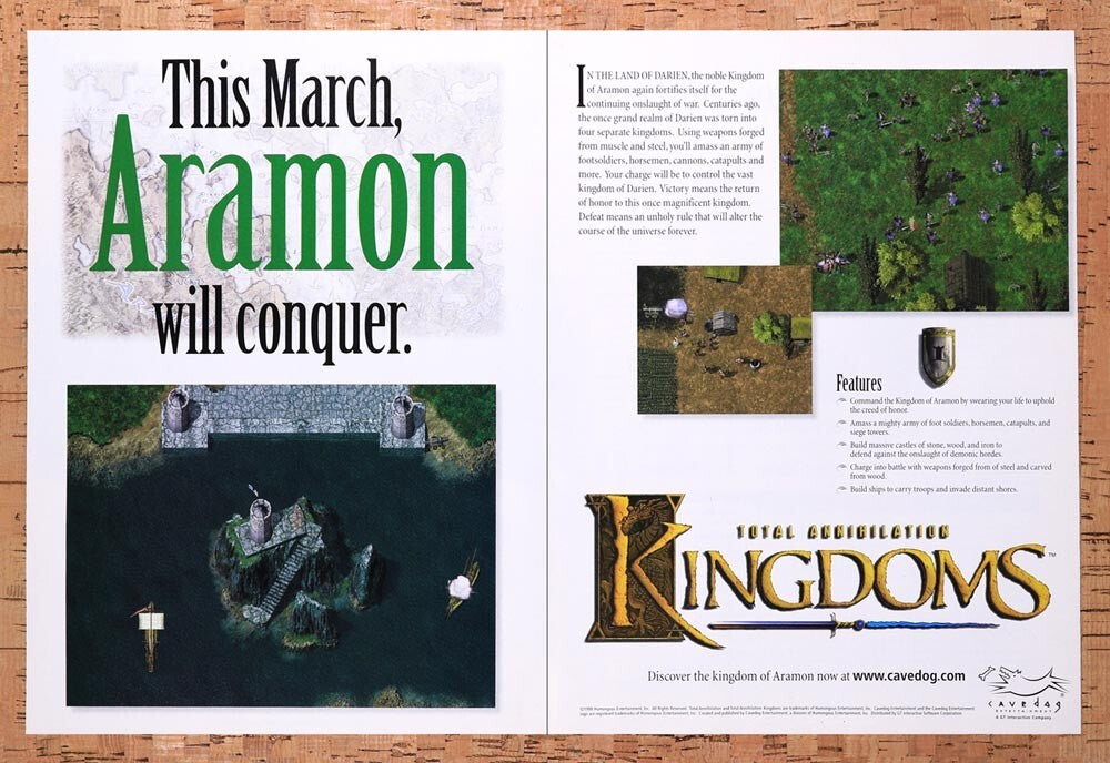 1999 Total Annihilation Kingdoms PC Original Advertisement / Retro Wall Art v4