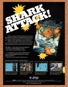 Sky Shark NES Original 1990 Vintage Ad - Video Game Promo