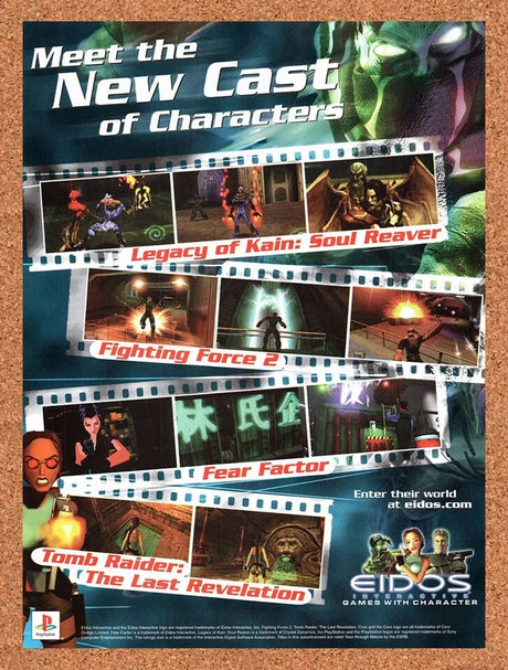 1999 Eidos PS1 Games Original Advertisement / Retro Wall Art v10