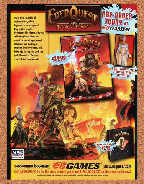 EverQuest Planes Of Power PC Original 2007 Ad Authentic EB Games Pre-Order Promo