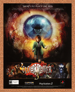 Clock Tower 3 PS2 Original 2003 Ad Authentic Capcom Horror Video Game Promo