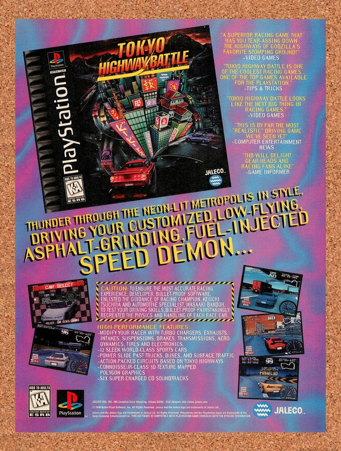 1997 Tokyo Highway Battle PS1 Original Advertisement / Retro Promo v1