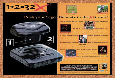1995 Sega 32X Console Original Advertisement / Retro Wall Art v7