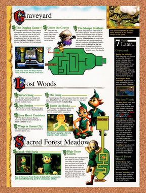 1998 Zelda Ocarina Of Time Graveyard - Sacred Forest Original Ad / Promo vr15