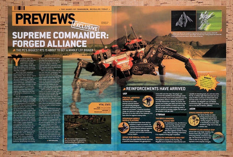 2007 Supreme Commander Forged Alliance PC Review Original Ad / Retro Wall Art v2