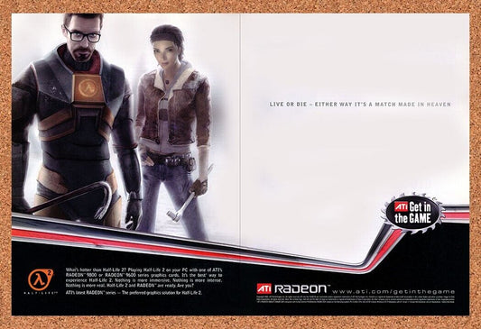 Half-Life 2 PC Original 2004 Ad Authentic ATI Radeon GPU Video Game Promo