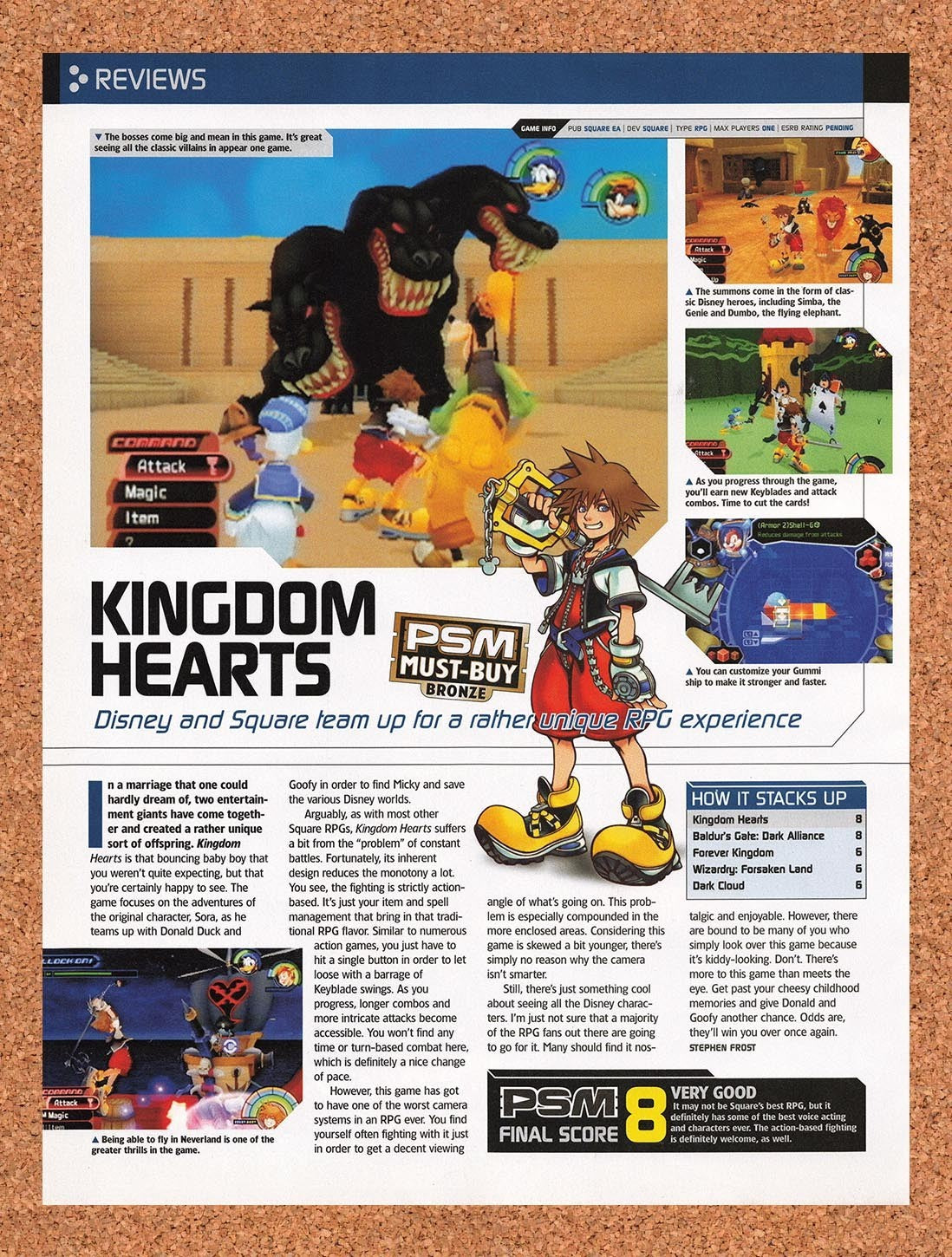 2002 Kingdom Hearts PS2 Original Advertisement / Retro Promo vr4