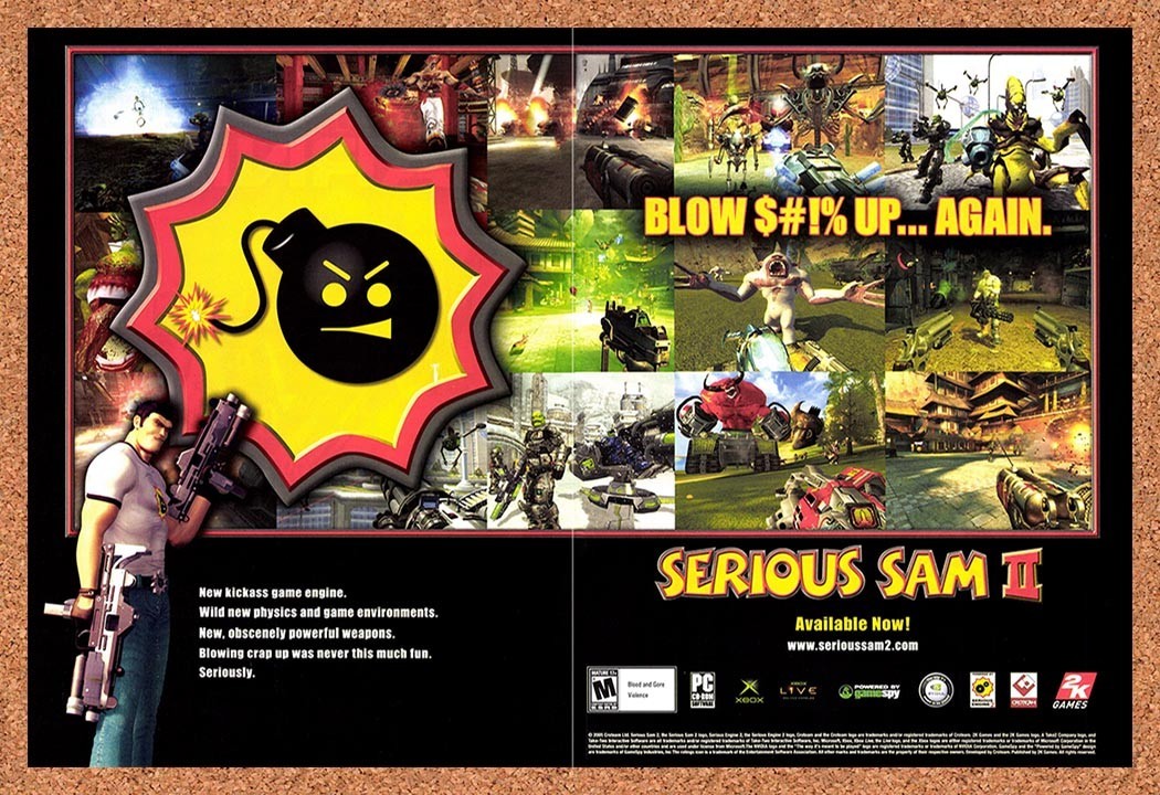2005 Serious Sam 2 Xbox Original Advertisement / Retro Promo v2