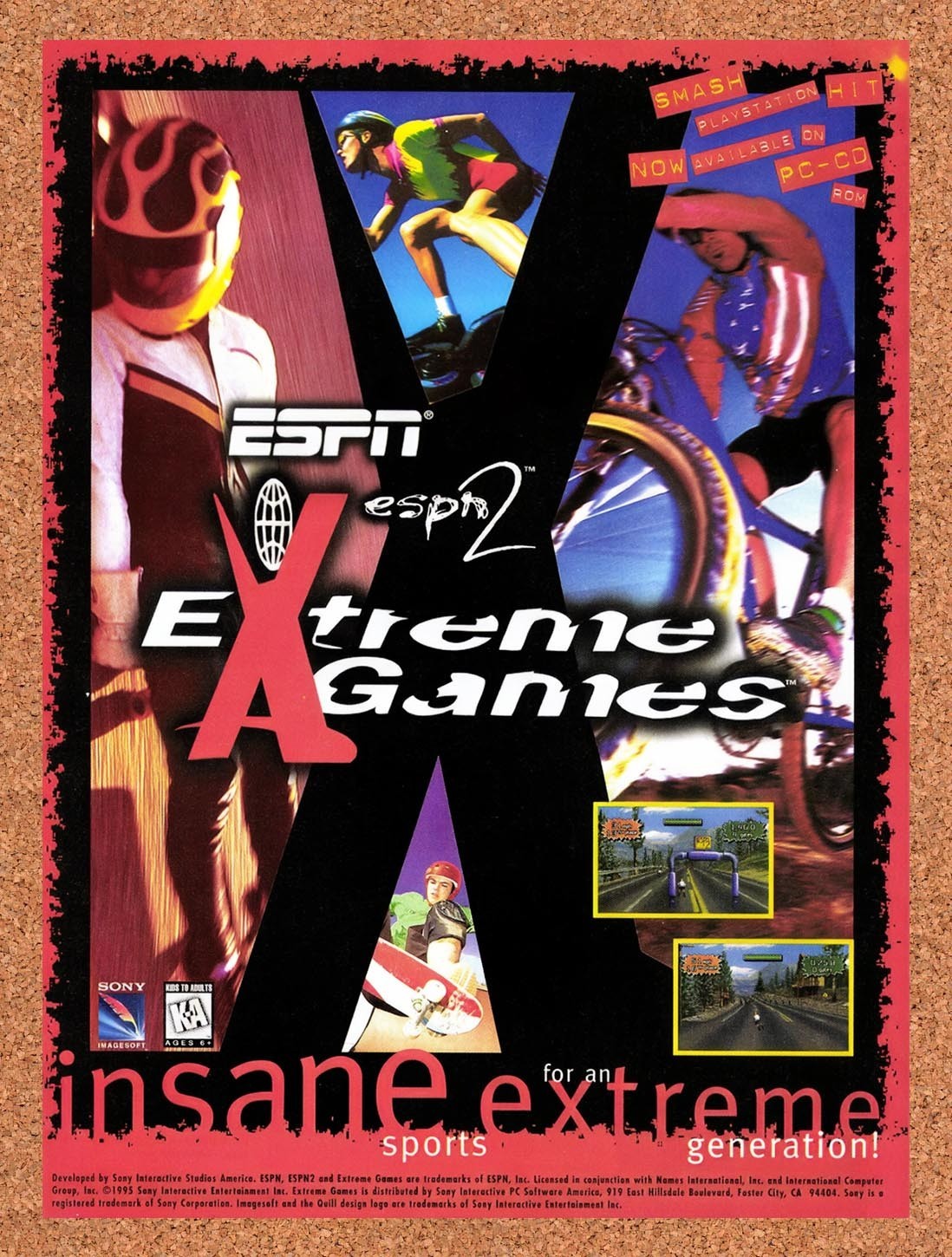 1996 ESPN Extreme Games PC Original Advertisement / Retro Promo v2