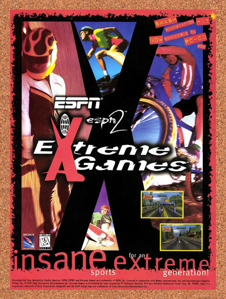1996 ESPN Extreme Games PC Original Advertisement / Retro Promo v2