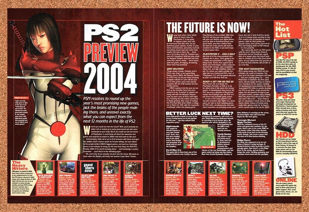 Nightshade PS2 Original 2003 Vintage Ad - Video Game Review Promo