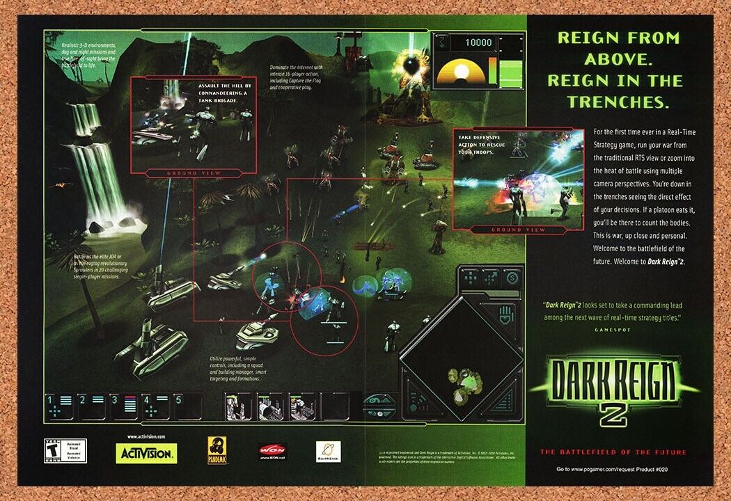 Dark Reign 2 PC Original 2002 Ad Authentic 3D RTS Windows Video Game Promo