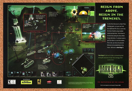 Dark Reign 2 PC Original 2002 Ad Authentic 3D RTS Windows Video Game Promo