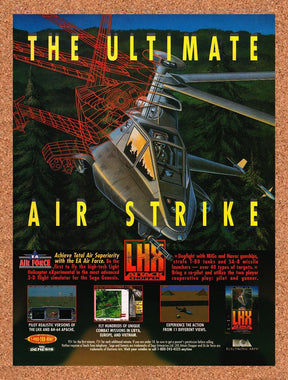 1992 LHX Attack Chopper Genesis Original Advertisement / Retro Promo v1