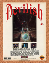 Devilish Game Gear Original 1992 Ad Authentic Retro Sega Video Game Promo