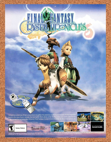 Final Fantasy Crystal Chronicles GameCube Original 2004 Vintage Ad - Game Promo