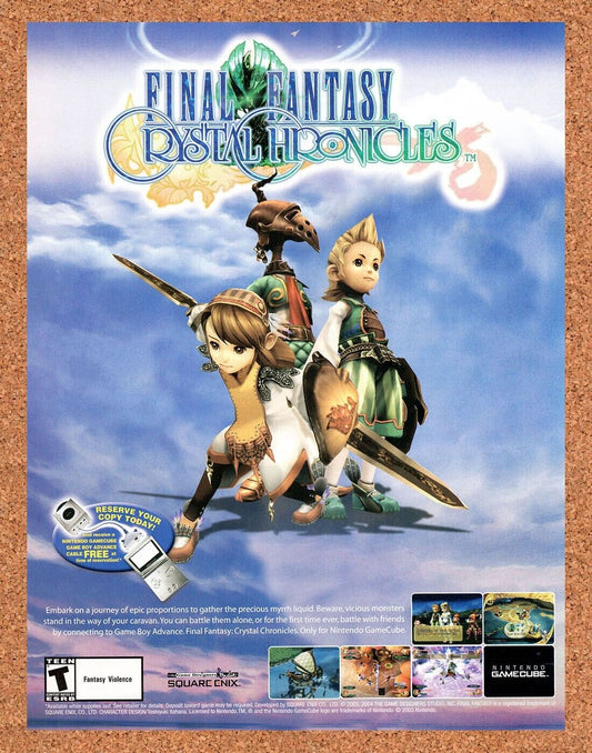 Final Fantasy Crystal Chronicles GameCube Original 2003 Vintage Ad - Game Promo