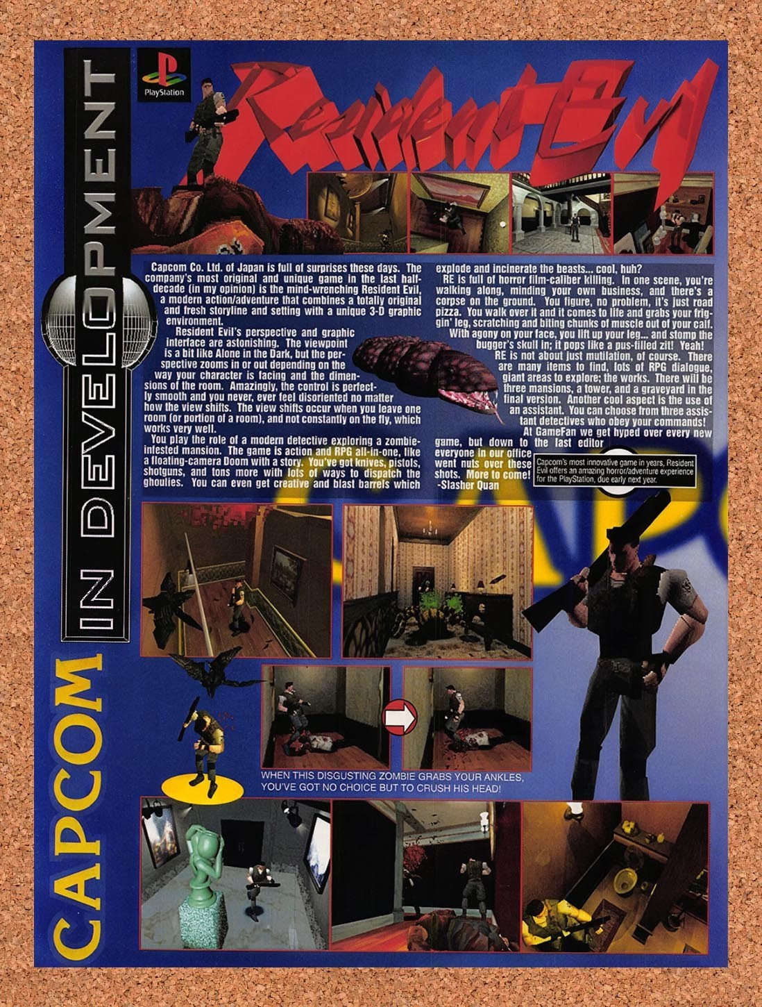 1995 Resident Evil PS1 In Development Original Advertisement / Retro Promo vr6