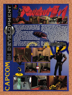 1995 Resident Evil PS1 In Development Original Advertisement / Retro Promo vr6