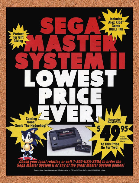 1991 Sega Master System Console Original Advertisement / Retro Promo vc2