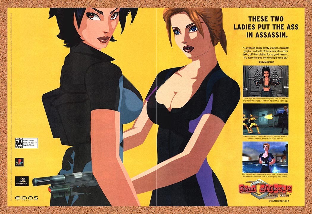 2001 Fear Effect 2 Retro Helix PS1 Original Advertisement / Retro Promo v2