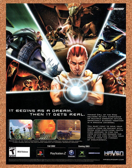 Haven Call Of The King PS2 Original 2003 Vintage Ad - Video Game Promo