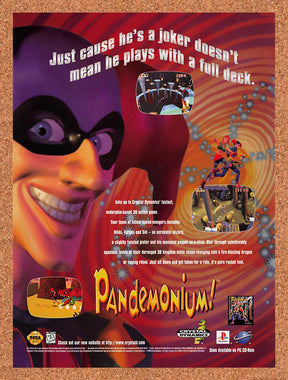 1997 Pandemonium PS1 Original Advertisement / Retro Promo v1