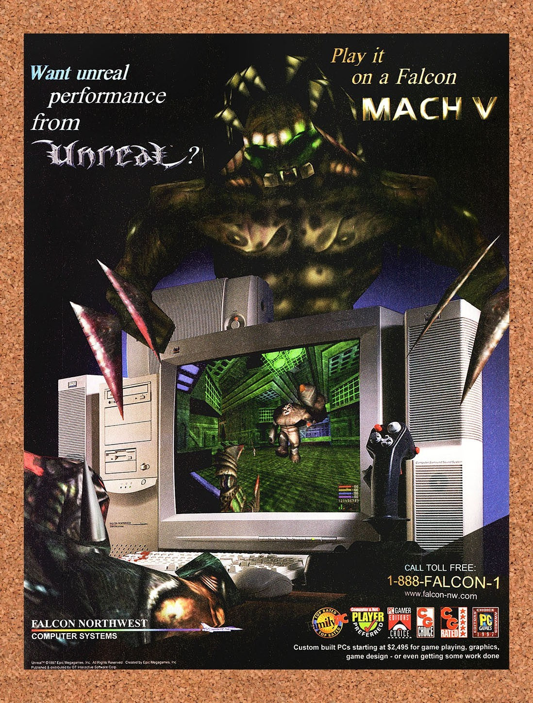 1997 Unreal Falcon Northwest Original Advertisement / Retro Promo v5