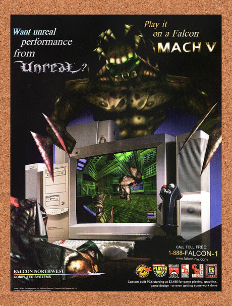 1997 Unreal Falcon Northwest Original Advertisement / Retro Promo v5