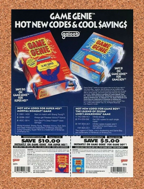 Game Genie SNES Gameboy Rebate Original 1994 Ad Authentic Galoob Game Promo