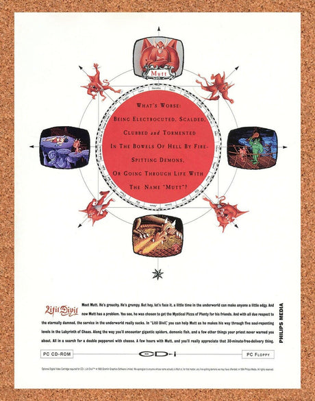 Litil Devil Philips CDI Original 1994 Ad Authentic Video Game Promo Art