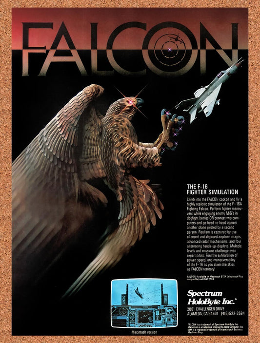 1987 Falcon MS-DOS Original Advertisement / Retro Wall Art v1