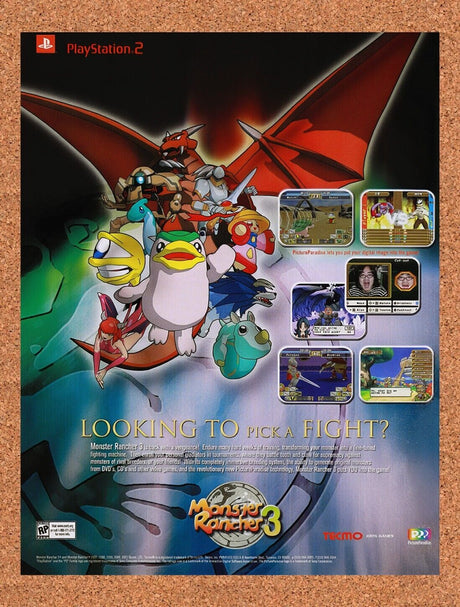2001 Monster Rancher 3 PS2 Original Advertisement / Retro Wall Art v1