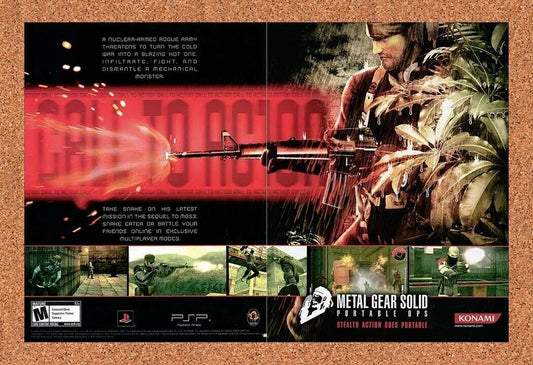 Metal Gear Solid PSP Portable Ops Original 2006 Ad Authentic Game Promo v1