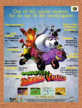 1999 Space Station Silicon Valley N64 Original Advertisement / Retro Promo v1