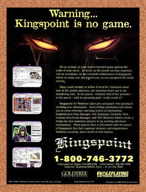 Kingspoint PC Original 1995 Vintage Ad - Video Game Promo