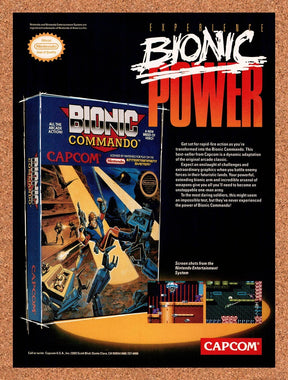 1989 Bionic Commando NES Original Advertisement / Retro Promo v2