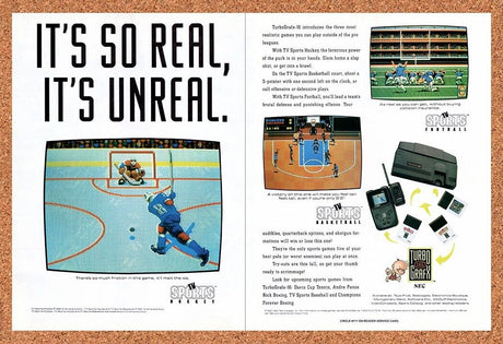 1991 Turbo Grafx-16 Sports Games Original Advertisement / Retro Wall Art v5