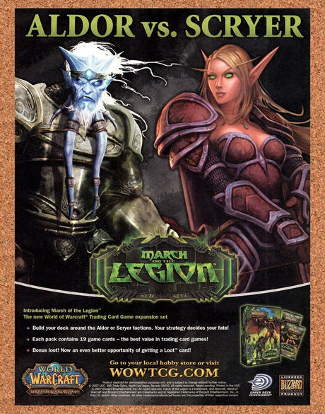 World Of WarCraft March Of the Legion Card Game Original 2008 Vintage Ad - Promo