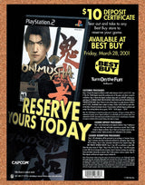 Onimusha PS2 Original 2003 Print Ad Authentic Best Buy Rebate Video Game Promo