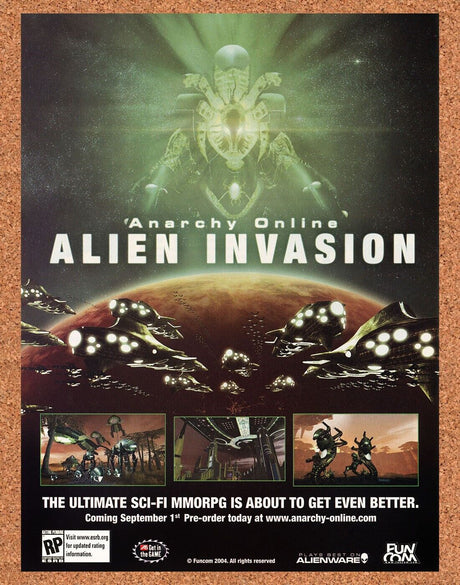 Anarchy Online Alien Invasion PC Original 2006 Ad Authentic Video Game Promo