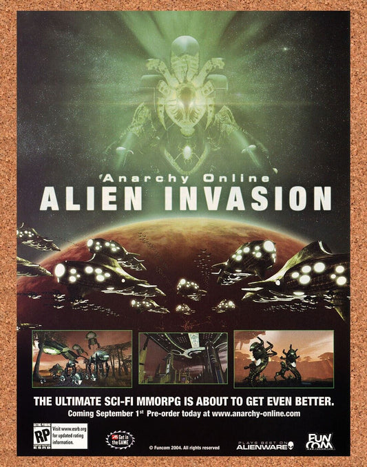 Anarchy Online Alien Invasion PC Original 2005 Ad Authentic Video Game Promo