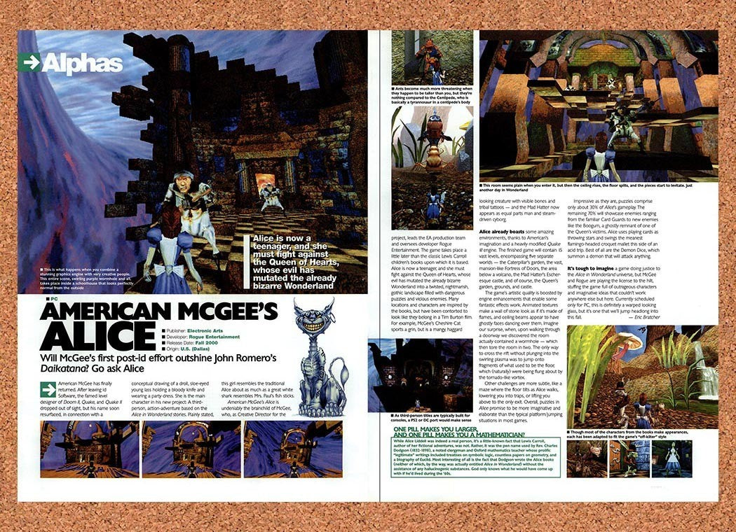 2000 American McGees Alice Early Preview Original Advertisement / Retro Promo v7
