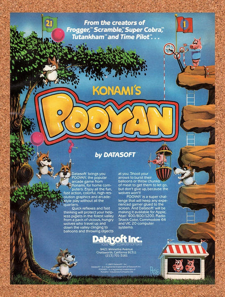 1983 Pooyan Commodore 64 Original Advertisement / Retro Wall Art v1