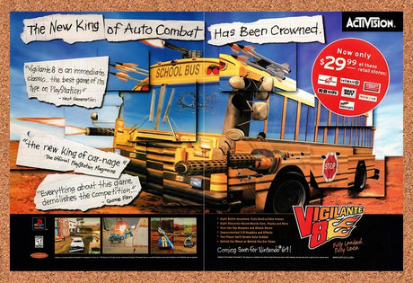 1999 Vigilante 8 PS1 Original Advertisement / Retro Promo v2